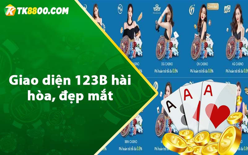 123B - Đăng Ký Tài Khoản Nhận Ngay Code 100k 6 Giao diện 123B hài hòa, đẹp mắt